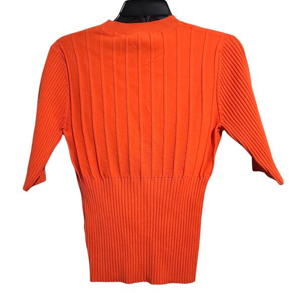 FRAME Mixed Rib Sweater Orange Size Large NWT - Picture 3 of 6